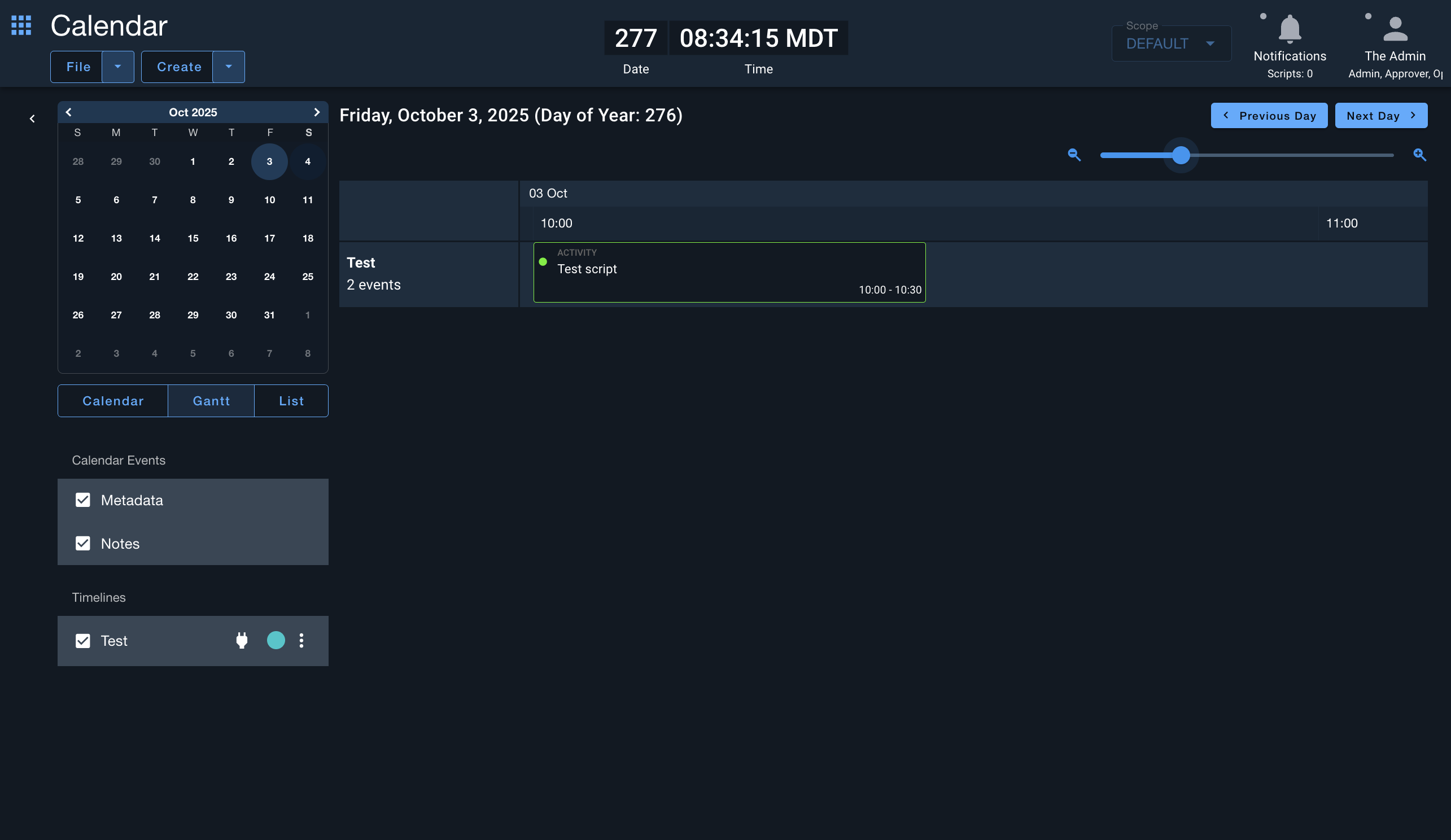 Gantt View
