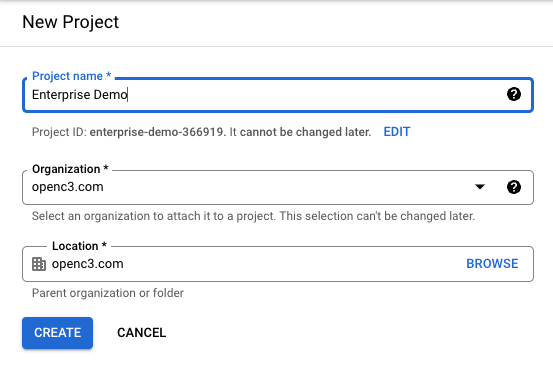 GCP New Project