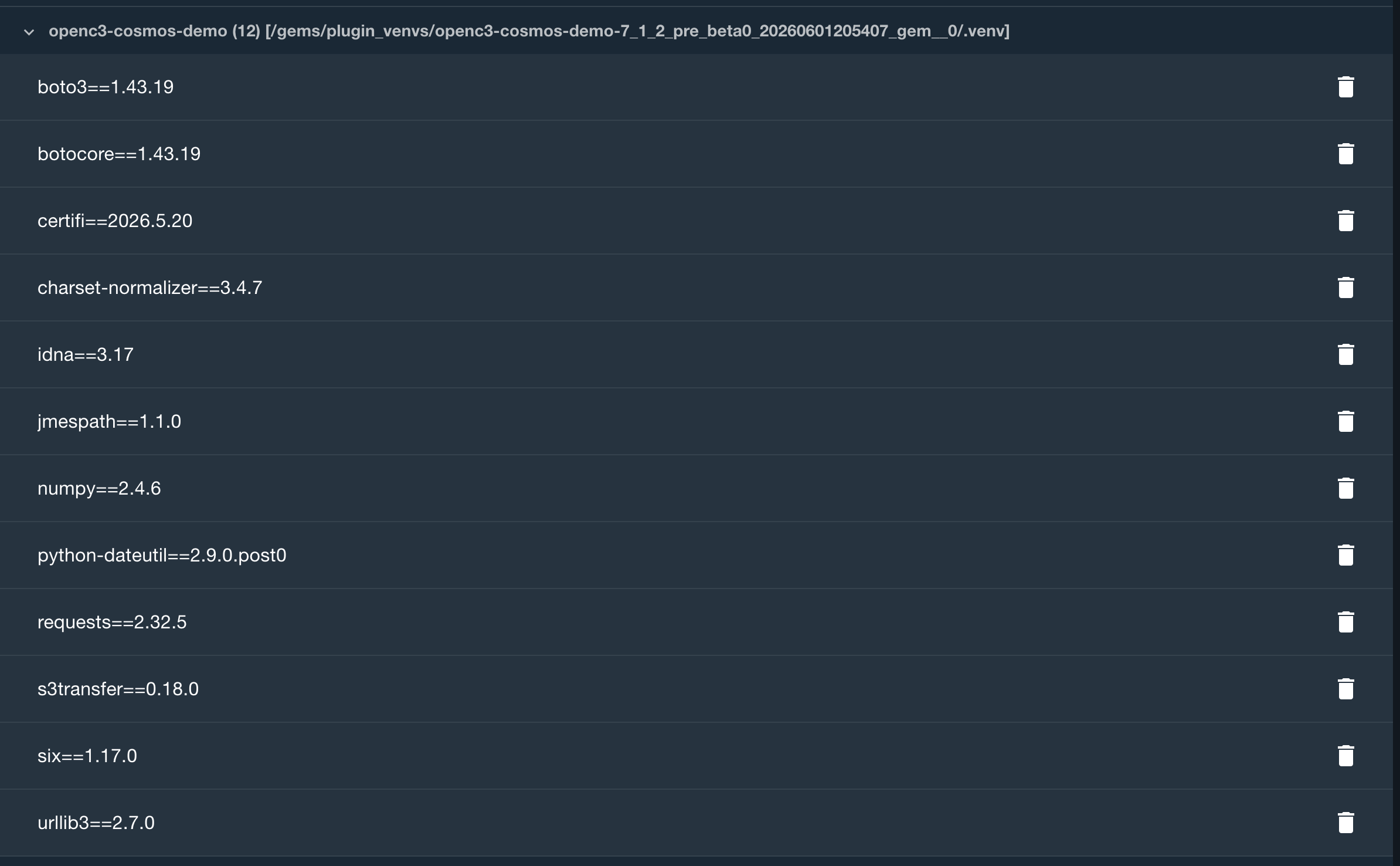 Plugin venv expanded